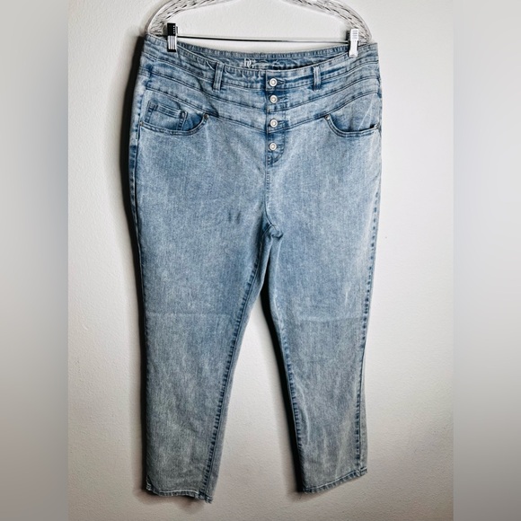 DG2 Straight Leg Washed Blue Jeans, Size XLT - Picture 1 of 10